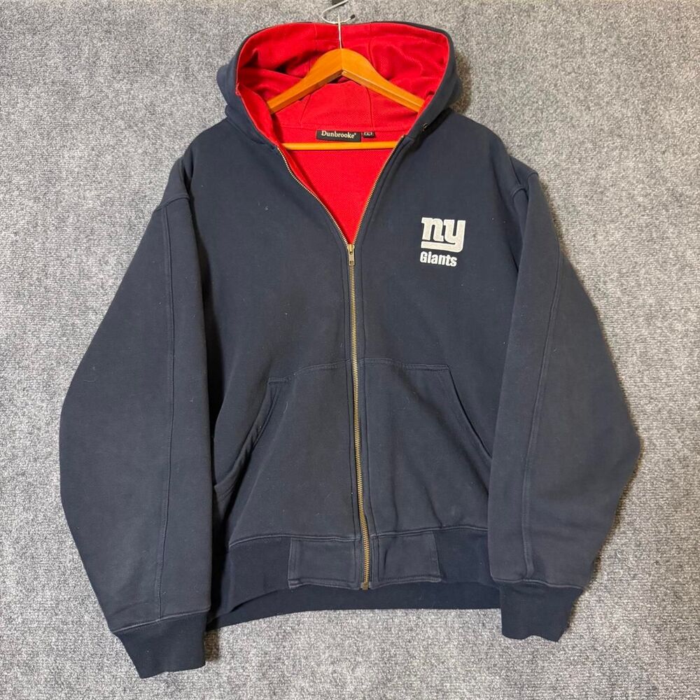 Vintage 1990’s New York Giants NFL Football Red Thermal Lined Zip Up Size Large